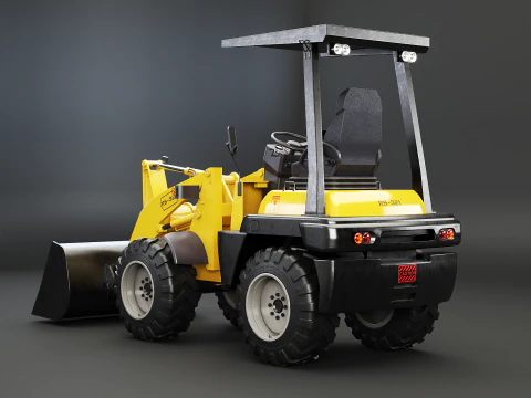 Piccola pala gommata agricola Modello 3D