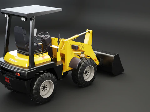 Piccola pala gommata agricola Modello 3D