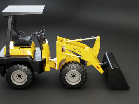 Piccola pala gommata agricola Modello 3D