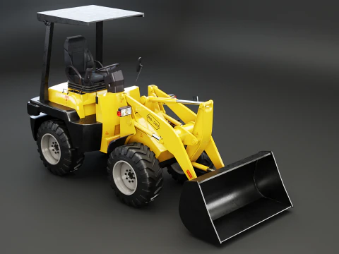 Piccola pala gommata agricola Modello 3D