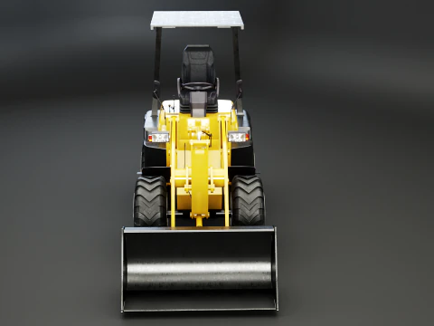 Piccola pala gommata agricola Modello 3D