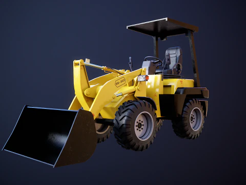 Piccola pala gommata agricola Modello 3D