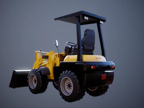 Piccola pala gommata agricola Modello 3D