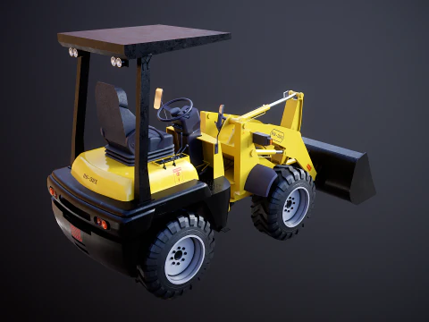 Piccola pala gommata agricola Modello 3D