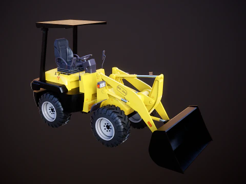 Piccola pala gommata agricola Modello 3D