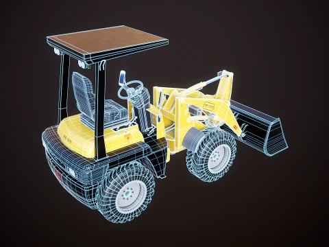 Piccola pala gommata agricola Modello 3D