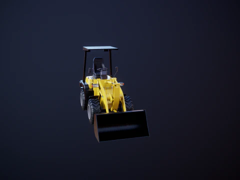 Piccola pala gommata agricola Modello 3D