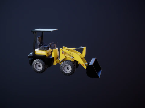 Piccola pala gommata agricola Modello 3D