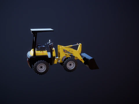 Piccola pala gommata agricola Modello 3D