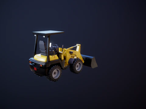 Piccola pala gommata agricola Modello 3D