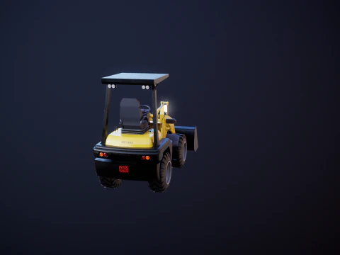 Piccola pala gommata agricola Modello 3D