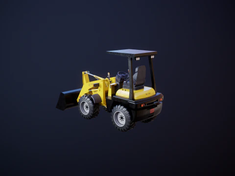 Piccola pala gommata agricola Modello 3D