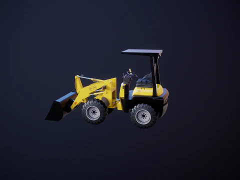 Piccola pala gommata agricola Modello 3D