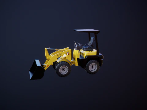 Piccola pala gommata agricola Modello 3D