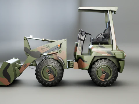 Small Military Wheeled Loader 3D Model
