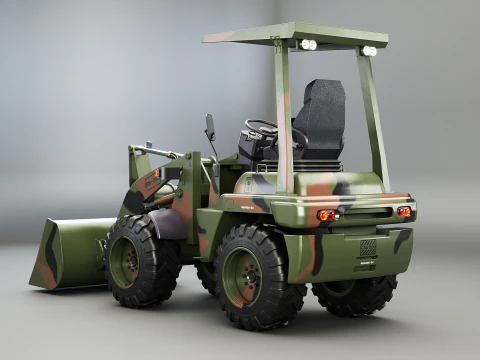Small Military Wheeled Loader 3D Model