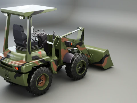 Small Military Wheeled Loader 3D Model