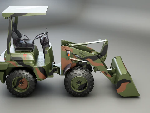 Small Military Wheeled Loader 3D Model