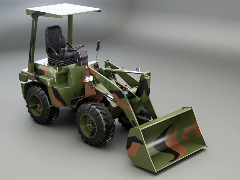 Small Military Wheeled Loader 3D Model