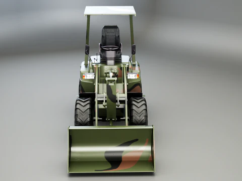 Small Military Wheeled Loader 3D Model