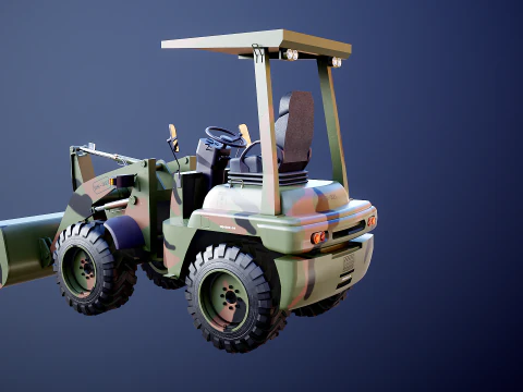 Small Military Wheeled Loader 3D Model