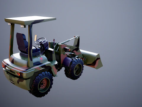 Small Military Wheeled Loader 3D Model