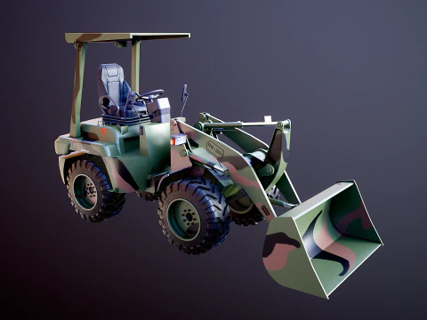 Small Military Wheeled Loader 3D Model