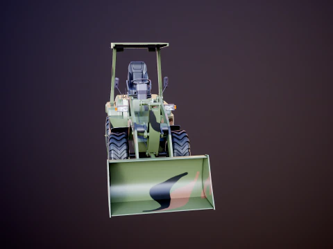 Small Military Wheeled Loader 3D Model