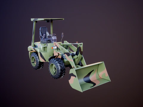 Small Military Wheeled Loader 3D Model
