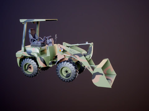 Small Military Wheeled Loader 3D Model