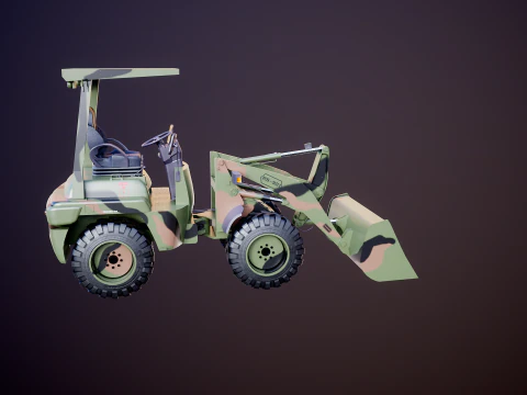 Small Military Wheeled Loader 3D Model