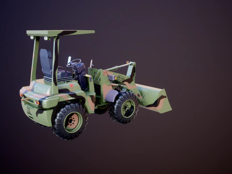 Small Military Wheeled Loader 3D Model