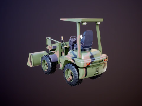 Small Military Wheeled Loader 3D Model