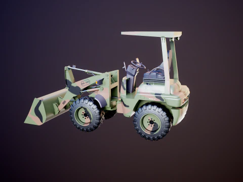 Small Military Wheeled Loader 3D Model