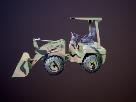 Small Military Wheeled Loader 3D Model