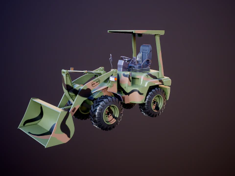 Small Military Wheeled Loader 3D Model