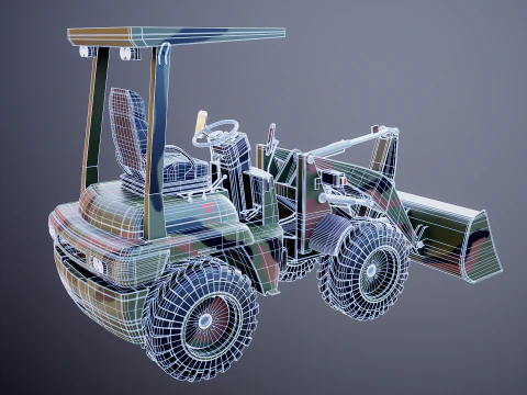 Small Military Wheeled Loader 3D Model