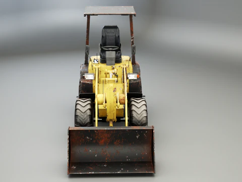 Piccola pala gommata agricola usata Modello 3D