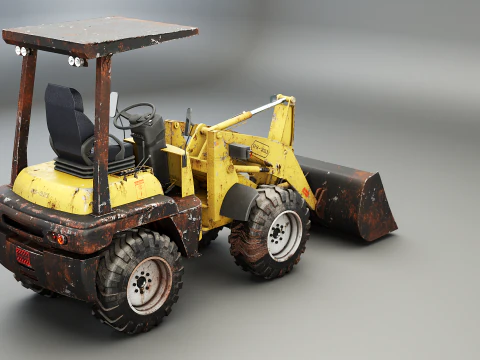 Piccola pala gommata agricola usata Modello 3D