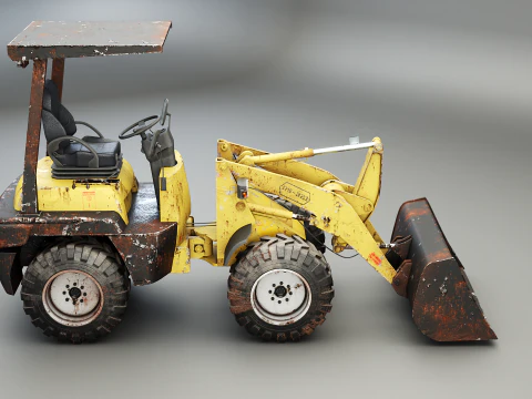 Piccola pala gommata agricola usata Modello 3D