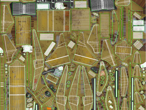 Piccola pala gommata agricola usata Modello 3D