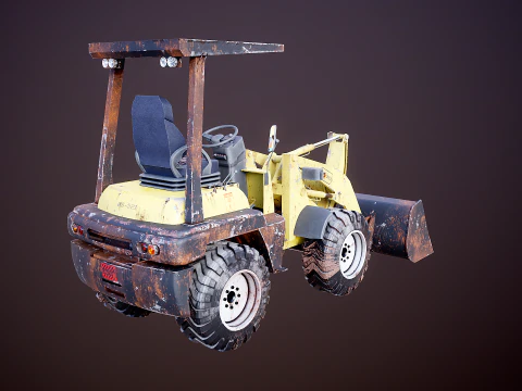 Piccola pala gommata agricola usata Modello 3D