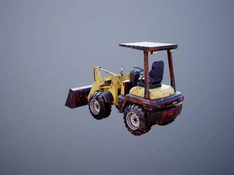 Piccola pala gommata agricola usata Modello 3D