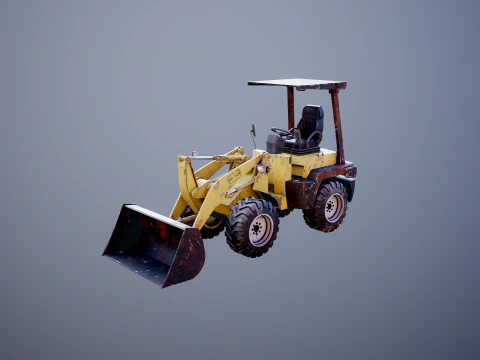 Piccola pala gommata agricola usata Modello 3D