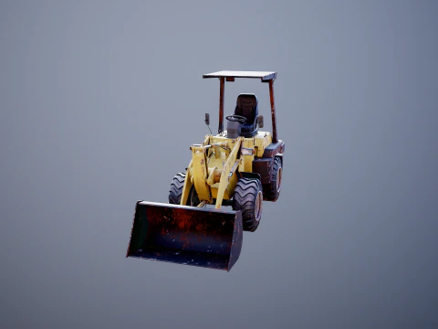 Piccola pala gommata agricola usata Modello 3D