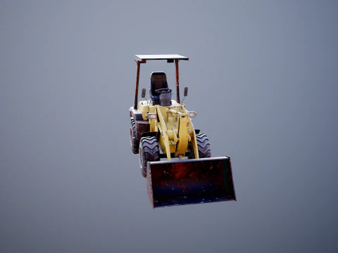 Piccola pala gommata agricola usata Modello 3D