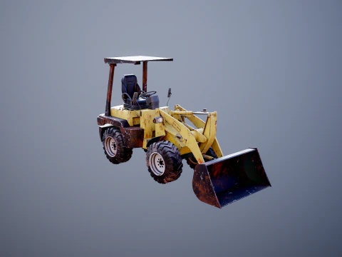 Piccola pala gommata agricola usata Modello 3D