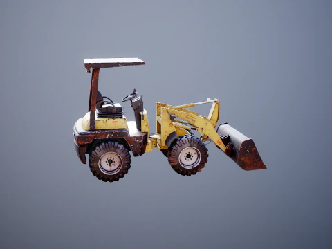 Piccola pala gommata agricola usata Modello 3D