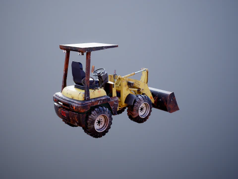 Piccola pala gommata agricola usata Modello 3D