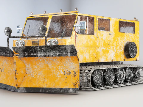 İkinci el Thiokol Spryte Snowcat ve Snowplow 3D Model